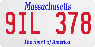 MA license plate 9IL378