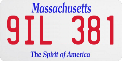 MA license plate 9IL381