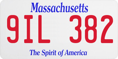 MA license plate 9IL382