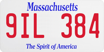 MA license plate 9IL384
