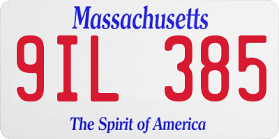 MA license plate 9IL385