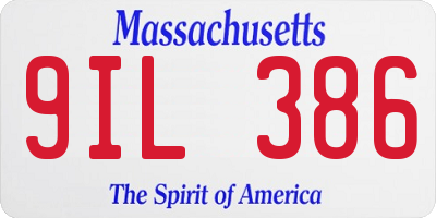 MA license plate 9IL386