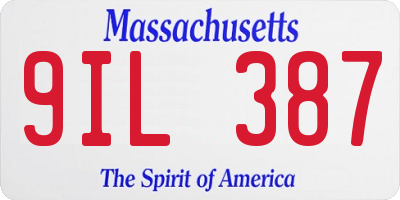 MA license plate 9IL387
