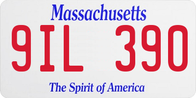 MA license plate 9IL390