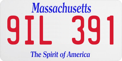 MA license plate 9IL391