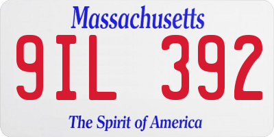 MA license plate 9IL392
