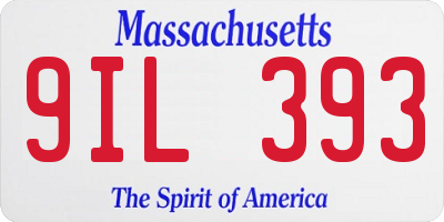 MA license plate 9IL393
