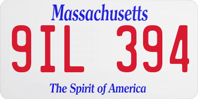 MA license plate 9IL394