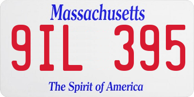 MA license plate 9IL395