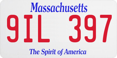 MA license plate 9IL397