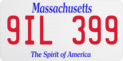 MA license plate 9IL399