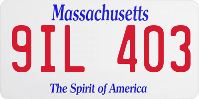 MA license plate 9IL403
