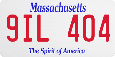 MA license plate 9IL404