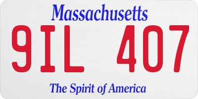MA license plate 9IL407