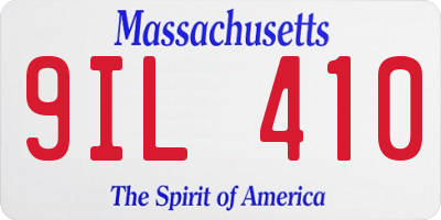 MA license plate 9IL410
