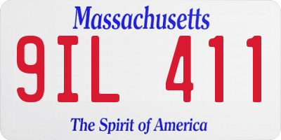 MA license plate 9IL411