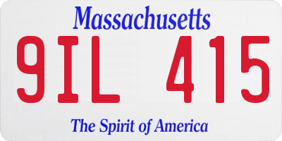 MA license plate 9IL415