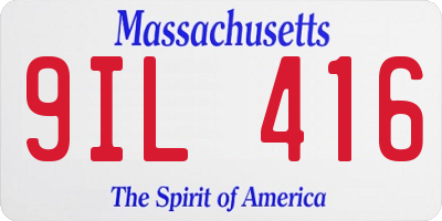 MA license plate 9IL416