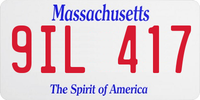 MA license plate 9IL417