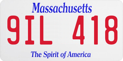 MA license plate 9IL418