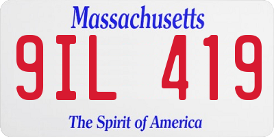 MA license plate 9IL419
