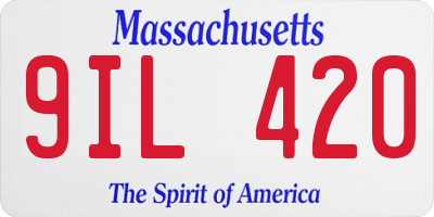 MA license plate 9IL420