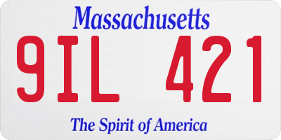 MA license plate 9IL421