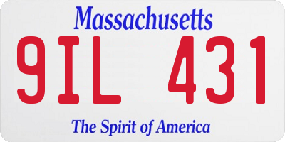 MA license plate 9IL431