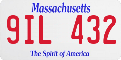 MA license plate 9IL432