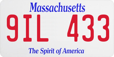 MA license plate 9IL433