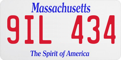 MA license plate 9IL434