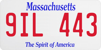 MA license plate 9IL443