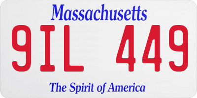MA license plate 9IL449