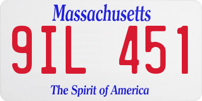 MA license plate 9IL451