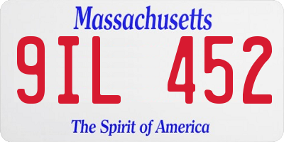 MA license plate 9IL452