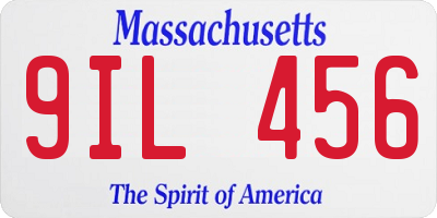 MA license plate 9IL456
