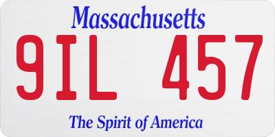 MA license plate 9IL457