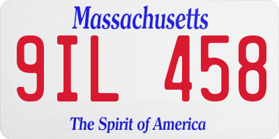 MA license plate 9IL458