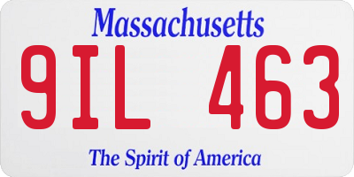 MA license plate 9IL463
