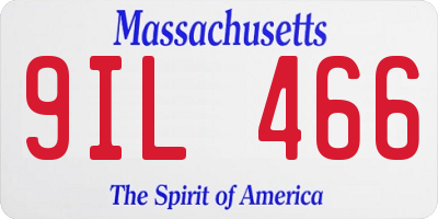 MA license plate 9IL466