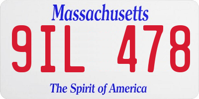 MA license plate 9IL478