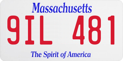 MA license plate 9IL481