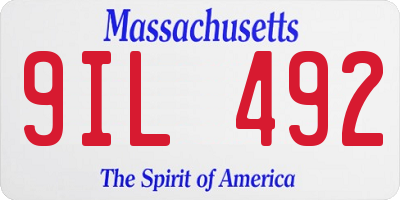 MA license plate 9IL492