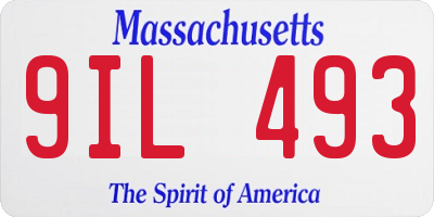 MA license plate 9IL493