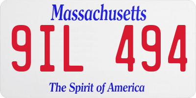 MA license plate 9IL494
