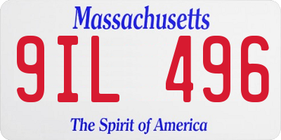 MA license plate 9IL496
