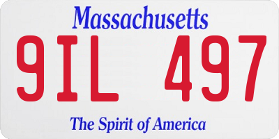 MA license plate 9IL497