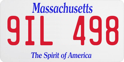 MA license plate 9IL498