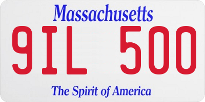 MA license plate 9IL500