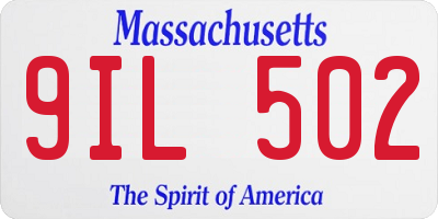MA license plate 9IL502